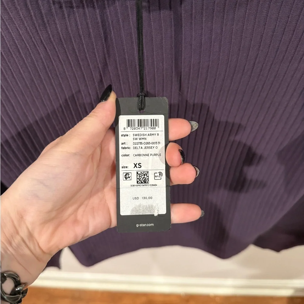 NWT - G Star Raw Women Swedish Army Ribbed Crew Sweater - Picture 6 of 6